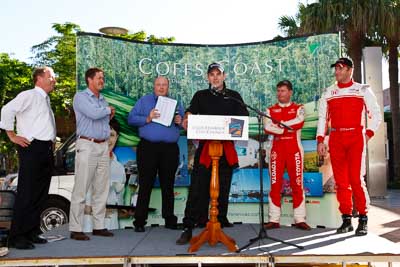 14-November-2008;ARC;Australia;Australian-Rally-Championship;Coffs-Coast;Coffs-Harbour;Dallas-Dogger;Guy-Wilks;NSW;Nathan-Quinn;Neal-Bates;New-South-Wales;auto;ceremonial-start;council;dignitaries;media-day;motorsport;racing;wide-angle