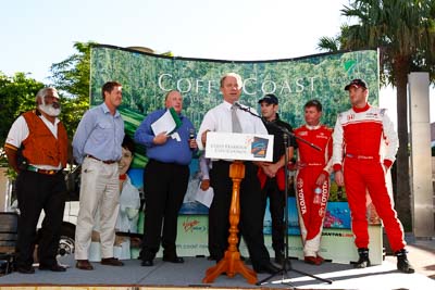 14-November-2008;ARC;Australia;Australian-Rally-Championship;Coffs-Coast;Coffs-Harbour;Dallas-Dogger;Guy-Wilks;NSW;Nathan-Quinn;Neal-Bates;New-South-Wales;auto;ceremonial-start;council;dignitaries;media-day;motorsport;racing;wide-angle