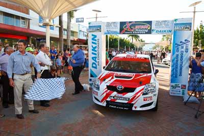 2;14-November-2008;ARC;Australia;Australian-Rally-Championship;Coffs-Coast;Coffs-Harbour;Coral-Taylor;NSW;Neal-Bates;New-South-Wales;Team-TRD;Toyota-TRD-Corolla-S2000;auto;ceremonial-start;media-day;motorsport;racing;wide-angle