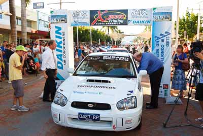 3;14-November-2008;ARC;Australia;Australian-Rally-Championship;Chris-Murphy;Coffs-Coast;Coffs-Harbour;Eli-Evans;NSW;New-South-Wales;Subaru-Impreza-WRX-STI;auto;ceremonial-start;media-day;motorsport;racing;wide-angle