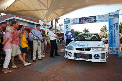 18;14-November-2008;ARC;Australia;Australian-Rally-Championship;Ben-Atkinson;Coffs-Coast;Coffs-Harbour;Evo-5;Mitsubishi-Lancer;Mitsubishi-Lancer-Evolution-V;NSW;NSW-Rally-Championship;NSWRC;Nathan-Quinn;New-South-Wales;auto;ceremonial-start;media-day;motorsport;racing;wide-angle