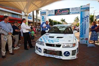 18;14-November-2008;ARC;Australia;Australian-Rally-Championship;Ben-Atkinson;Coffs-Coast;Coffs-Harbour;Evo-5;Mitsubishi-Lancer;Mitsubishi-Lancer-Evolution-V;NSW;NSW-Rally-Championship;NSWRC;Nathan-Quinn;New-South-Wales;auto;ceremonial-start;media-day;motorsport;racing;wide-angle