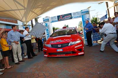 19;14-November-2008;ARC;Australia;Australian-Rally-Championship;Coffs-Coast;Coffs-Harbour;Guy-Wilks;Honda-Civic-Type-R;NSW;New-South-Wales;Phillip-Pugh;auto;ceremonial-start;media-day;motorsport;racing;wide-angle