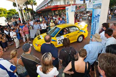 20;14-November-2008;ARC;Australia;Australian-Rally-Championship;Coffs-Coast;Coffs-Harbour;Evo-6;John-Goasdoue;Mitsubishi-Lancer;Mitsubishi-Lancer-Evolution-VI;NSW;New-South-Wales;Tom-Smith;auto;ceremonial-start;media-day;motorsport;racing;wide-angle