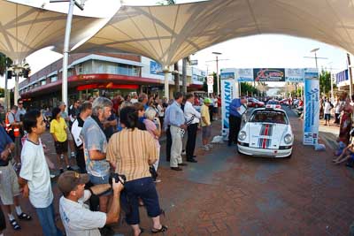 27;14-November-2008;ARC;Australia;Australian-Rally-Championship;Coffs-Coast;Coffs-Harbour;Grant-Geelan;Jeffrey-David;NSW;NSW-Rally-Championship;NSWRC;New-South-Wales;Porsche-911-Carrera;auto;ceremonial-start;fisheye;media-day;motorsport;racing