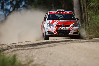 23;15-November-2008;ARC;Anne-Gigney;Australia;Australian-Rally-Championship;Coffs-Coast;Coffs-Harbour;NSW;New-South-Wales;Paul-Gover;Toyota-Corolla-Sportivo;auto;motorsport;racing;special-stage;super-telephoto