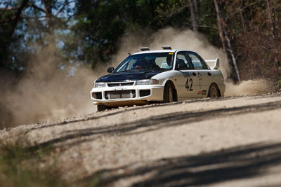 42;15-November-2008;ARC;Australia;Australian-Rally-Championship;Coffs-Coast;Coffs-Harbour;Evo-3;Mitsubishi-Lancer;Mitsubishi-Lancer-Evolution-III;NSW;NSW-Rally-Championship;NSWRC;New-South-Wales;Nigel-Shellshear;Paul-Fletcher;auto;motorsport;racing;special-stage;super-telephoto