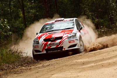 1;15-November-2008;ARC;Australia;Australian-Rally-Championship;Coffs-Coast;Coffs-Harbour;NSW;New-South-Wales;Simon-Evans;Sue-Evans;Team-TRD;Toyota-TRD-Corolla-S2000;auto;motorsport;racing;special-stage;telephoto