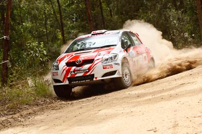 1;15-November-2008;ARC;Australia;Australian-Rally-Championship;Coffs-Coast;Coffs-Harbour;NSW;New-South-Wales;Simon-Evans;Sue-Evans;Team-TRD;Toyota-TRD-Corolla-S2000;auto;motorsport;racing;special-stage;telephoto