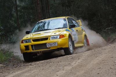 20;15-November-2008;ARC;Australia;Australian-Rally-Championship;Coffs-Coast;Coffs-Harbour;Evo-6;John-Goasdoue;Mitsubishi-Lancer;Mitsubishi-Lancer-Evolution-VI;NSW;New-South-Wales;Tom-Smith;auto;motorsport;racing;special-stage;telephoto