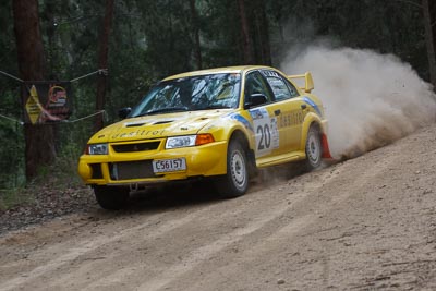 20;15-November-2008;ARC;Australia;Australian-Rally-Championship;Coffs-Coast;Coffs-Harbour;Evo-6;John-Goasdoue;Mitsubishi-Lancer;Mitsubishi-Lancer-Evolution-VI;NSW;New-South-Wales;Tom-Smith;auto;motorsport;racing;special-stage;telephoto