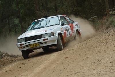 31;15-November-2008;ARC;Australia;Australian-Rally-Championship;Ben-Cullen;Coffs-Coast;Coffs-Harbour;Matthew-Cullen;NSW;NSW-Rally-Championship;NSWRC;New-South-Wales;Toyota-Corolla-Levin;auto;motorsport;racing;special-stage;telephoto