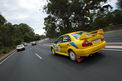 20;15-November-2008;ARC;Australia;Australian-Rally-Championship;Coffs-Coast;Coffs-Harbour;Evo-6;John-Goasdoue;Mitsubishi-Lancer;Mitsubishi-Lancer-Evolution-VI;NSW;New-South-Wales;Tom-Smith;auto;liason;motorsport;movement;public-road;racing;speed;wide-angle