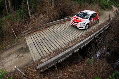 1;15-November-2008;ARC;Australia;Australian-Rally-Championship;Coffs-Coast;Coffs-Harbour;NSW;New-South-Wales;Simon-Evans;Sue-Evans;Team-TRD;Toyota-TRD-Corolla-S2000;auto;bridge;fisheye;motorsport;racing;special-stage