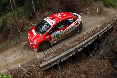 19;15-November-2008;ARC;Australia;Australian-Rally-Championship;Coffs-Coast;Coffs-Harbour;Guy-Wilks;Honda-Civic-Type-R;NSW;New-South-Wales;Phillip-Pugh;auto;bridge;fisheye;motorsport;racing;special-stage