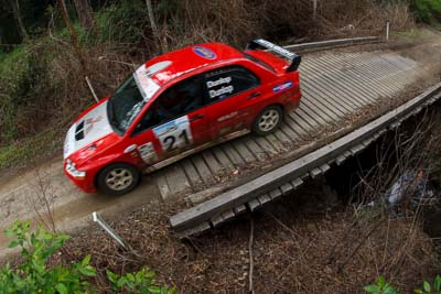 21;15-November-2008;ARC;Australia;Australian-Rally-Championship;Coffs-Coast;Coffs-Harbour;Dennis-Dunlop;Evo-7;Jacqueline-Dunlop;Mitsubishi-Lancer;Mitsubishi-Lancer-Evolution-VII;NSW;New-South-Wales;auto;bridge;fisheye;motorsport;racing;special-stage