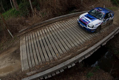 25;15-November-2008;ARC;Australia;Australian-Rally-Championship;Coffs-Coast;Coffs-Harbour;John-McCarthy;Matthew-van-Tuinen;NSW;New-South-Wales;Subaru-Impreza-WRX-STI;auto;bridge;fisheye;motorsport;racing;special-stage