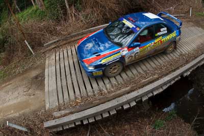 26;15-November-2008;ARC;Australia;Australian-Rally-Championship;Coffs-Coast;Coffs-Harbour;Leigh-Gotch;NSW;New-South-Wales;Rodger-Pedersen;Subaru-Impreza-WRX-STI;auto;bridge;fisheye;motorsport;racing;special-stage