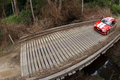 28;15-November-2008;ARC;Australia;Australian-Rally-Championship;Coffs-Coast;Coffs-Harbour;Mitsubishi-Mirage-RS;Molly-Taylor;NSW;NSW-Rally-Championship;NSWRC;New-South-Wales;Samantha-Stevens;auto;bridge;fisheye;motorsport;racing;special-stage