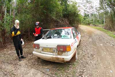 31;15-November-2008;ARC;Australia;Australian-Rally-Championship;Ben-Cullen;Coffs-Coast;Coffs-Harbour;Matthew-Cullen;NSW;NSW-Rally-Championship;NSWRC;New-South-Wales;Toyota-Corolla-Levin;auto;fisheye;motorsport;racing;special-stage