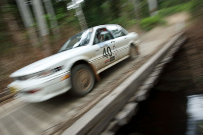 40;15-November-2008;ARC;Australia;Australian-Rally-Championship;Coffs-Coast;Coffs-Harbour;Joel-Payne;Mitsubishi-Galant-VR4;NSW;NSW-Rally-Championship;NSWRC;New-South-Wales;Troy-Gordon;auto;bridge;motorsport;movement;racing;special-stage;speed;wide-angle