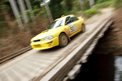 50;15-November-2008;ARC;All-Comers;Australia;Australian-Rally-Championship;Coffs-Coast;Coffs-Harbour;NSW;New-South-Wales;Peter-Neal;Roger-Ritter;Subaru-Impreza-WRX;auto;bridge;motorsport;movement;racing;special-stage;speed;wide-angle