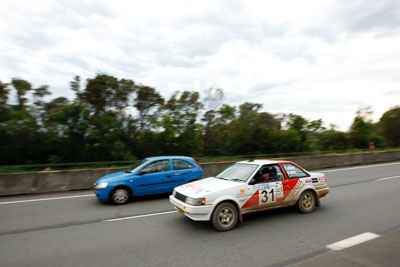 31;15-November-2008;ARC;Australia;Australian-Rally-Championship;Ben-Cullen;Coffs-Coast;Coffs-Harbour;Matthew-Cullen;NSW;NSW-Rally-Championship;NSWRC;New-South-Wales;Toyota-Corolla-Levin;auto;motorsport;public-road;racing;wide-angle