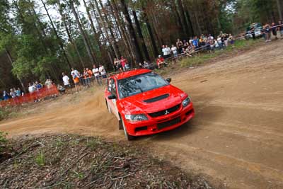 6;16-November-2008;ARC;Australia;Australian-Rally-Championship;Chris-Randell;Coffs-Coast;Coffs-Harbour;Evo-9;Mitsubishi-Lancer;Mitsubishi-Lancer-Evolution-IX;NSW;New-South-Wales;Spencer-Lowndes;auto;motorsport;racing;special-stage;wide-angle