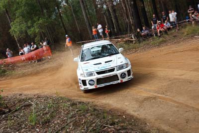 18;16-November-2008;ARC;Australia;Australian-Rally-Championship;Ben-Atkinson;Coffs-Coast;Coffs-Harbour;Evo-5;Mitsubishi-Lancer;Mitsubishi-Lancer-Evolution-V;NSW;NSW-Rally-Championship;NSWRC;Nathan-Quinn;New-South-Wales;auto;motorsport;racing;special-stage;wide-angle