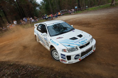 18;16-November-2008;ARC;Australia;Australian-Rally-Championship;Ben-Atkinson;Coffs-Coast;Coffs-Harbour;Evo-5;Mitsubishi-Lancer;Mitsubishi-Lancer-Evolution-V;NSW;NSW-Rally-Championship;NSWRC;Nathan-Quinn;New-South-Wales;auto;motorsport;racing;special-stage;wide-angle