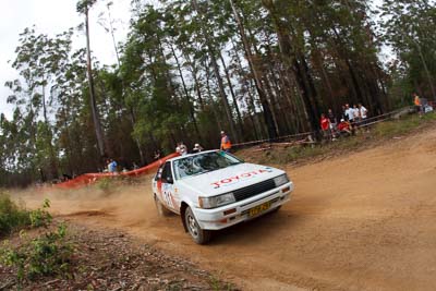 31;16-November-2008;ARC;Australia;Australian-Rally-Championship;Ben-Cullen;Coffs-Coast;Coffs-Harbour;Matthew-Cullen;NSW;NSW-Rally-Championship;NSWRC;New-South-Wales;Toyota-Corolla-Levin;auto;fisheye;motorsport;racing;special-stage