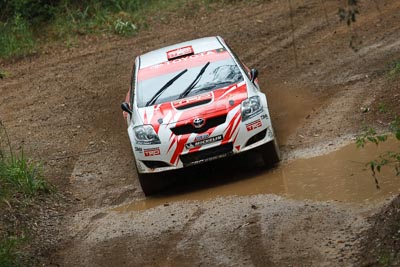 2;16-November-2008;ARC;Australia;Australian-Rally-Championship;Coffs-Coast;Coffs-Harbour;Coral-Taylor;NSW;Neal-Bates;New-South-Wales;Team-TRD;Toyota-TRD-Corolla-S2000;auto;dirt;motorsport;mud;racing;rain;special-stage;splash;super-telephoto;water