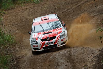 2;16-November-2008;ARC;Australia;Australian-Rally-Championship;Coffs-Coast;Coffs-Harbour;Coral-Taylor;NSW;Neal-Bates;New-South-Wales;Team-TRD;Toyota-TRD-Corolla-S2000;auto;dirt;motorsport;mud;racing;rain;special-stage;splash;super-telephoto;water