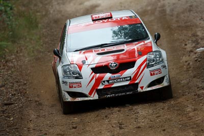 2;16-November-2008;ARC;Australia;Australian-Rally-Championship;Coffs-Coast;Coffs-Harbour;Coral-Taylor;NSW;Neal-Bates;New-South-Wales;Team-TRD;Toyota-TRD-Corolla-S2000;auto;dirt;motorsport;mud;racing;rain;special-stage;splash;super-telephoto;water