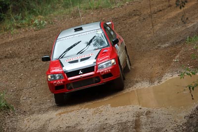 17;16-November-2008;ARC;Australia;Australian-Rally-Championship;Coffs-Coast;Coffs-Harbour;Evo-7;Helen-Cheers;Michael-Boaden;Mitsubishi-Lancer;Mitsubishi-Lancer-Evolution-VII;NSW;New-South-Wales;auto;dirt;motorsport;mud;racing;rain;special-stage;splash;super-telephoto;water