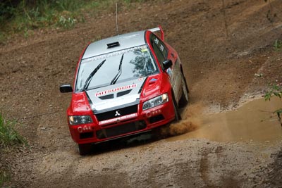 17;16-November-2008;ARC;Australia;Australian-Rally-Championship;Coffs-Coast;Coffs-Harbour;Evo-7;Helen-Cheers;Michael-Boaden;Mitsubishi-Lancer;Mitsubishi-Lancer-Evolution-VII;NSW;New-South-Wales;auto;dirt;motorsport;mud;racing;rain;special-stage;splash;super-telephoto;water