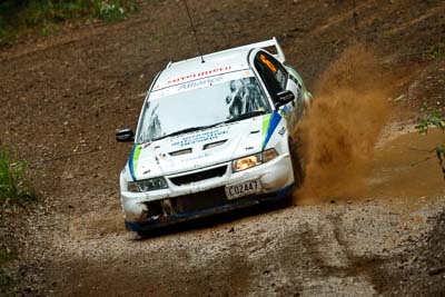 16;16-November-2008;ARC;Australia;Australian-Rally-Championship;Bruce-Fullerton;Coffs-Coast;Coffs-Harbour;Evo-6;Hugh-Reardon‒Smith;Mitsubishi-Lancer;Mitsubishi-Lancer-Evolution-VI;NSW;New-South-Wales;auto;dirt;motorsport;mud;racing;rain;special-stage;splash;super-telephoto;water