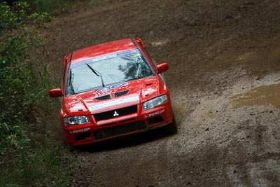 24;16-November-2008;ARC;Australia;Australian-Rally-Championship;Coffs-Coast;Coffs-Harbour;Evo-7;Jo-Cadman;John-Mitchell;Mitsubishi-Lancer;Mitsubishi-Lancer-Evolution-VII;NSW;NSW-Rally-Championship;NSWRC;New-South-Wales;auto;dirt;motorsport;mud;racing;rain;special-stage;splash;super-telephoto;water