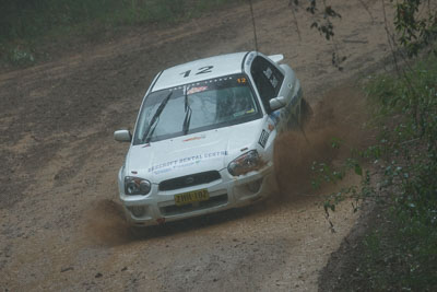 12;16-November-2008;ARC;Australia;Australian-Rally-Championship;Coffs-Coast;Coffs-Harbour;John-Berne;NSW;NSW-Rally-Championship;NSWRC;New-South-Wales;Subaru-Impreza-RS;Tony-Best;auto;dirt;motorsport;mud;racing;rain;special-stage;splash;super-telephoto;water