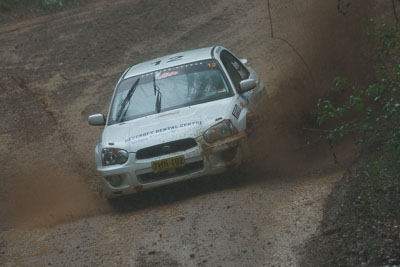 12;16-November-2008;ARC;Australia;Australian-Rally-Championship;Coffs-Coast;Coffs-Harbour;John-Berne;NSW;NSW-Rally-Championship;NSWRC;New-South-Wales;Subaru-Impreza-RS;Tony-Best;auto;dirt;motorsport;mud;racing;rain;special-stage;splash;super-telephoto;water