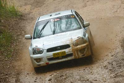 12;16-November-2008;ARC;Australia;Australian-Rally-Championship;Coffs-Coast;Coffs-Harbour;John-Berne;NSW;NSW-Rally-Championship;NSWRC;New-South-Wales;Subaru-Impreza-RS;Tony-Best;auto;dirt;motorsport;mud;racing;rain;special-stage;splash;super-telephoto;water