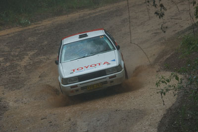 31;16-November-2008;ARC;Australia;Australian-Rally-Championship;Ben-Cullen;Coffs-Coast;Coffs-Harbour;Matthew-Cullen;NSW;NSW-Rally-Championship;NSWRC;New-South-Wales;Toyota-Corolla-Levin;auto;dirt;motorsport;mud;racing;rain;special-stage;splash;super-telephoto;water