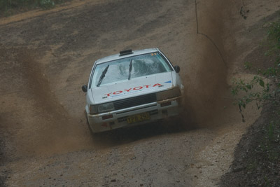 31;16-November-2008;ARC;Australia;Australian-Rally-Championship;Ben-Cullen;Coffs-Coast;Coffs-Harbour;Matthew-Cullen;NSW;NSW-Rally-Championship;NSWRC;New-South-Wales;Toyota-Corolla-Levin;auto;dirt;motorsport;mud;racing;rain;special-stage;splash;super-telephoto;water