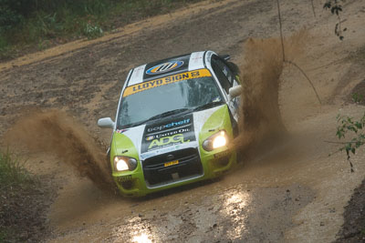 33;16-November-2008;ARC;Australia;Australian-Rally-Championship;Coffs-Coast;Coffs-Harbour;Mark-Beard;Mark-Willard;NSW;NSW-Rally-Championship;NSWRC;New-South-Wales;Subaru-Impreza-RS;auto;dirt;motorsport;mud;racing;rain;special-stage;splash;super-telephoto;water