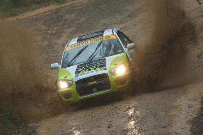 33;16-November-2008;ARC;Australia;Australian-Rally-Championship;Coffs-Coast;Coffs-Harbour;Mark-Beard;Mark-Willard;NSW;NSW-Rally-Championship;NSWRC;New-South-Wales;Subaru-Impreza-RS;auto;dirt;motorsport;mud;racing;rain;special-stage;splash;super-telephoto;water