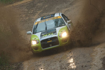 33;16-November-2008;ARC;Australia;Australian-Rally-Championship;Coffs-Coast;Coffs-Harbour;Mark-Beard;Mark-Willard;NSW;NSW-Rally-Championship;NSWRC;New-South-Wales;Subaru-Impreza-RS;auto;dirt;motorsport;mud;racing;rain;special-stage;splash;super-telephoto;water