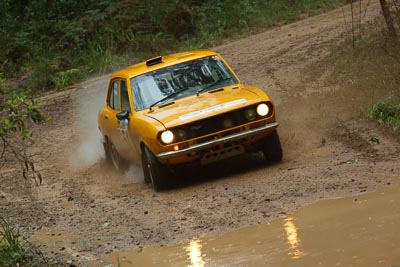 51;16-November-2008;ARC;Australia;Australian-Rally-Championship;Coffs-Coast;Coffs-Harbour;Mazda-RX‒2;NSW;NSW-Rally-Championship;NSWRC;New-South-Wales;Richard-Troup;Russell-Hannah;auto;dirt;motorsport;mud;racing;rain;special-stage;splash;telephoto;water