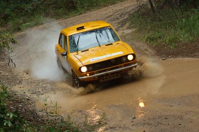 51;16-November-2008;ARC;Australia;Australian-Rally-Championship;Coffs-Coast;Coffs-Harbour;Mazda-RX‒2;NSW;NSW-Rally-Championship;NSWRC;New-South-Wales;Richard-Troup;Russell-Hannah;auto;dirt;motorsport;mud;racing;rain;special-stage;splash;telephoto;water