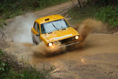 51;16-November-2008;ARC;Australia;Australian-Rally-Championship;Coffs-Coast;Coffs-Harbour;Mazda-RX‒2;NSW;NSW-Rally-Championship;NSWRC;New-South-Wales;Richard-Troup;Russell-Hannah;auto;dirt;motorsport;mud;racing;rain;special-stage;splash;telephoto;water