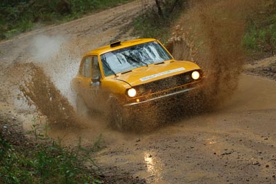 51;16-November-2008;ARC;Australia;Australian-Rally-Championship;Coffs-Coast;Coffs-Harbour;Mazda-RX‒2;NSW;NSW-Rally-Championship;NSWRC;New-South-Wales;Richard-Troup;Russell-Hannah;auto;dirt;motorsport;mud;racing;rain;special-stage;splash;telephoto;water